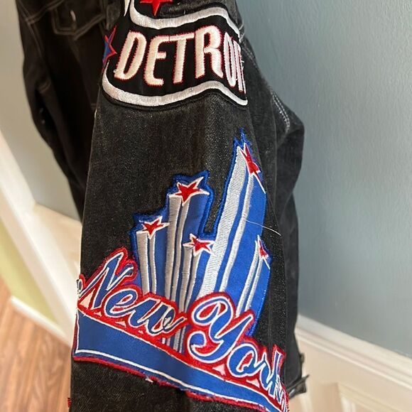 Men’s Regal Wear 2XL Vintage NBA Basketball black denim jean jacket ~ RARE! - Picture 8 of 14